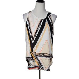 Mossimo Size Large Geometric Patterned Sleeveless Top